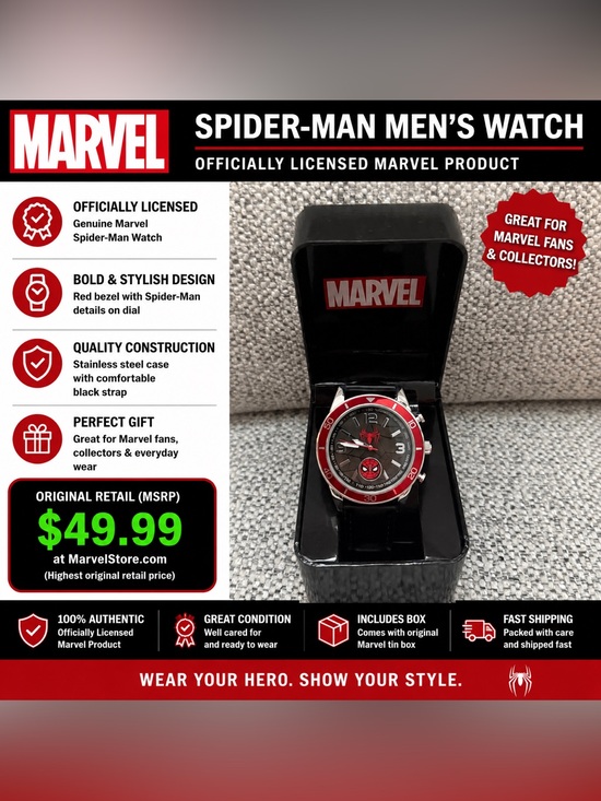Marvel Other - Marvel Men's Spider-Man Watch in Black and Red